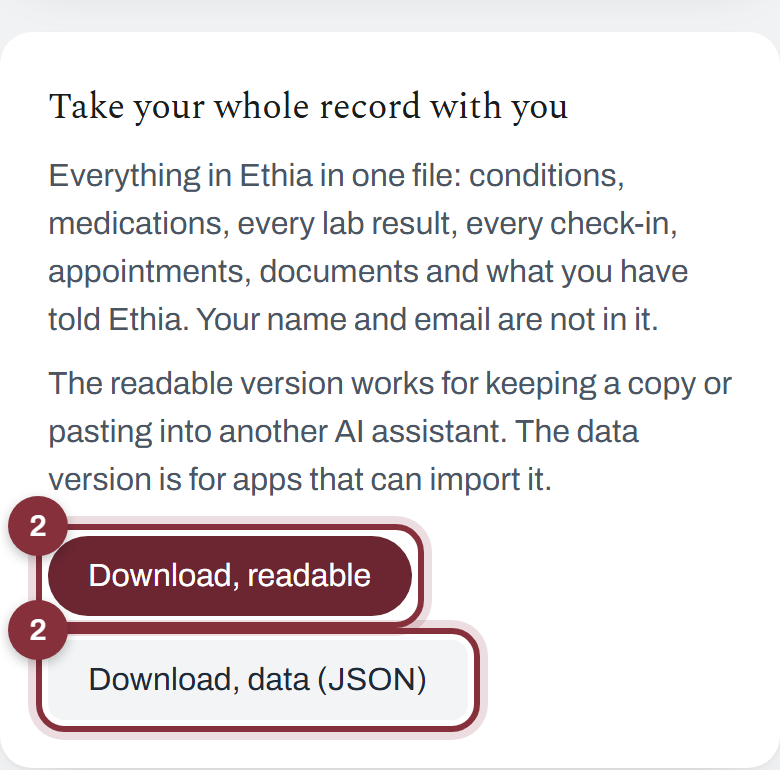 The two download buttons